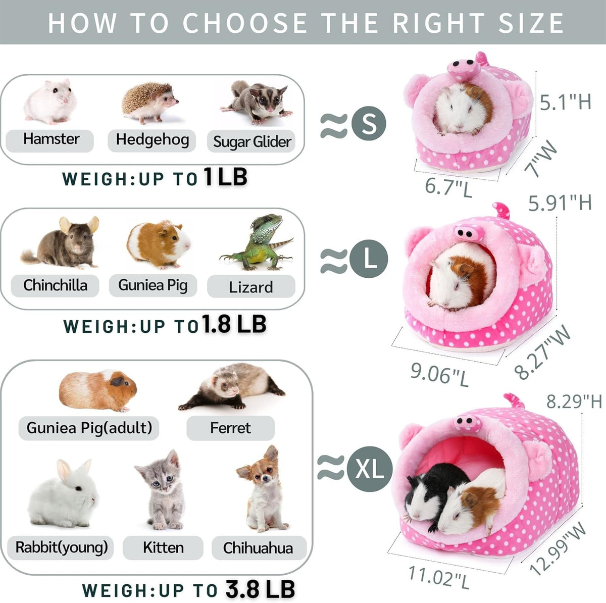 JanYoo Guinea Pig Rat Accessories Toys House Hideout Cage Supplies Chinchilla Cage Ferret