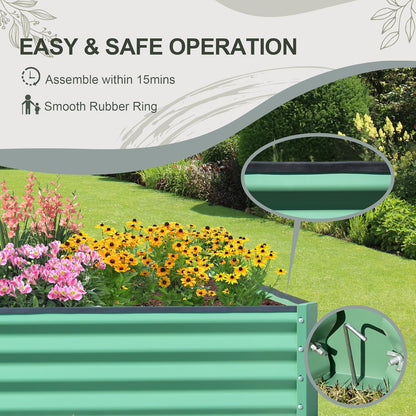 Domi Galvanized Raised Garden Bed, 6x3x1Ft Thickening Metal Planter Box for Vegetables Bottomless