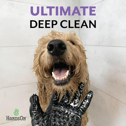 H HANDSON Pet Grooming Gloves - Patented #1 Ranked, Award Winning Shedding, Bathing, & Hair Remover