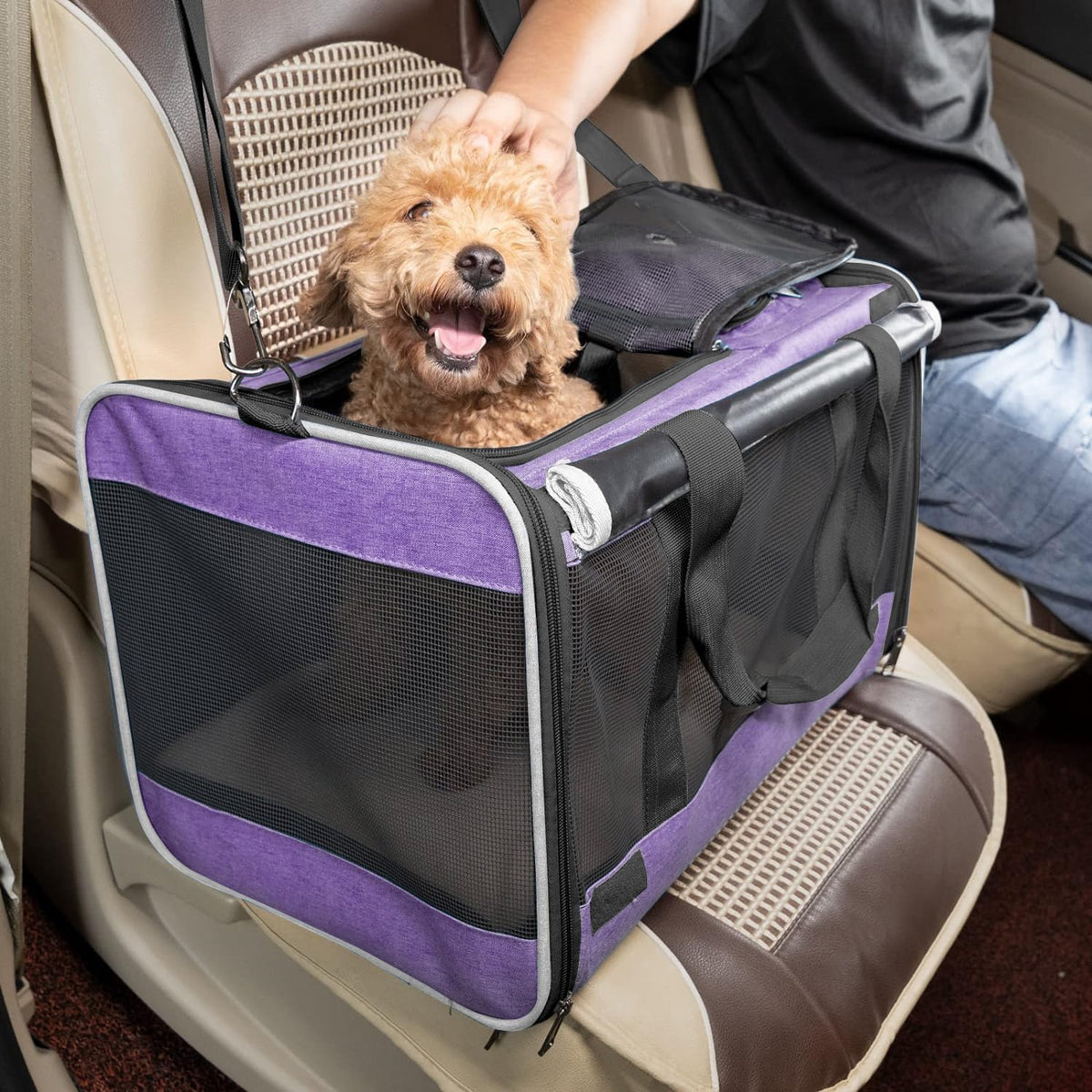 Carrying Bag for Yorkie Dog Travel Kennel Ventilated Softside Pet Carrier Tiny Dog Crate for Teacup