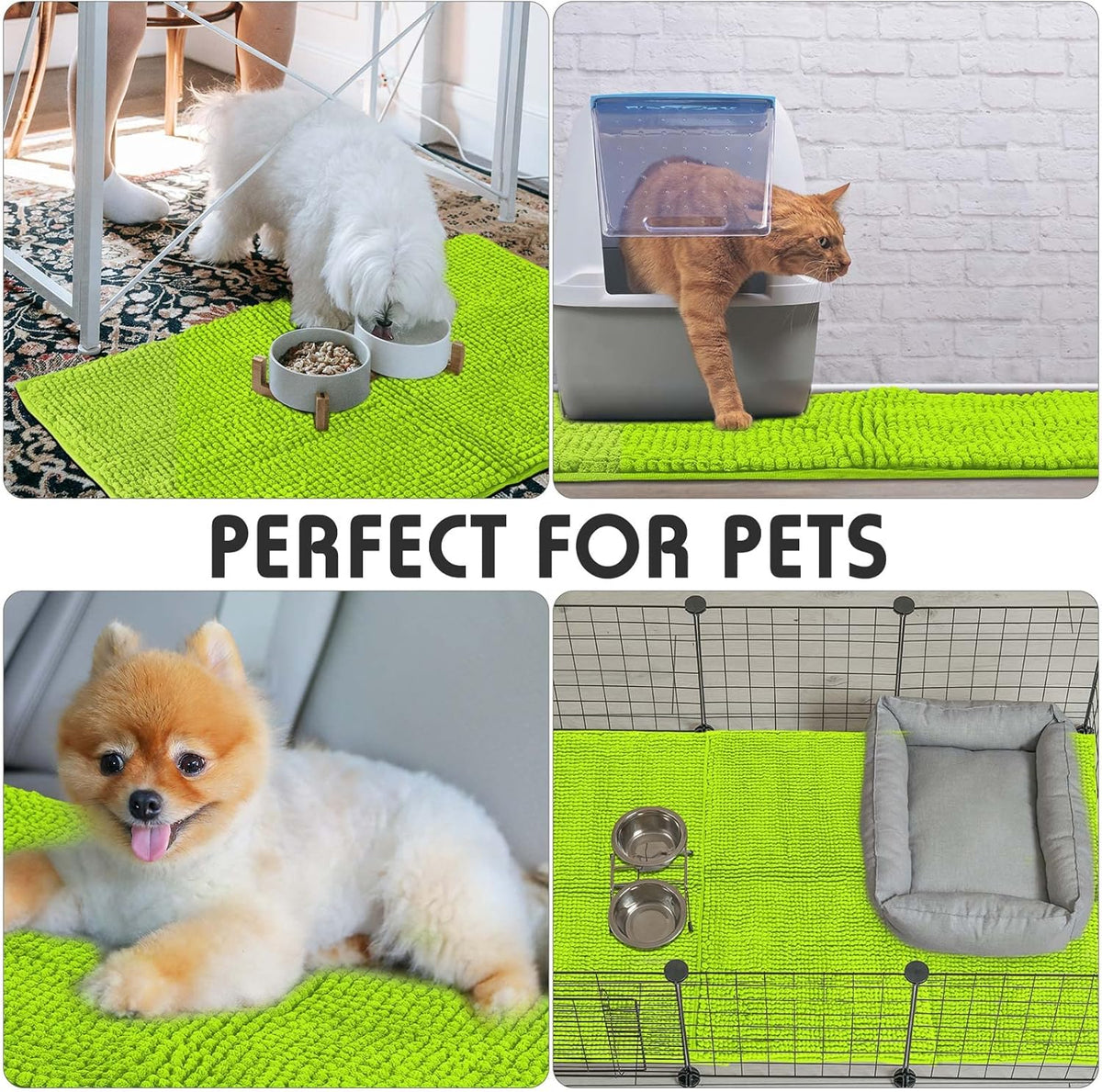Amylove 4 Pcs Guinea Pig Cage Liner Guinea Pig Bedding Washable Fleece Pee Pads Reusable Small