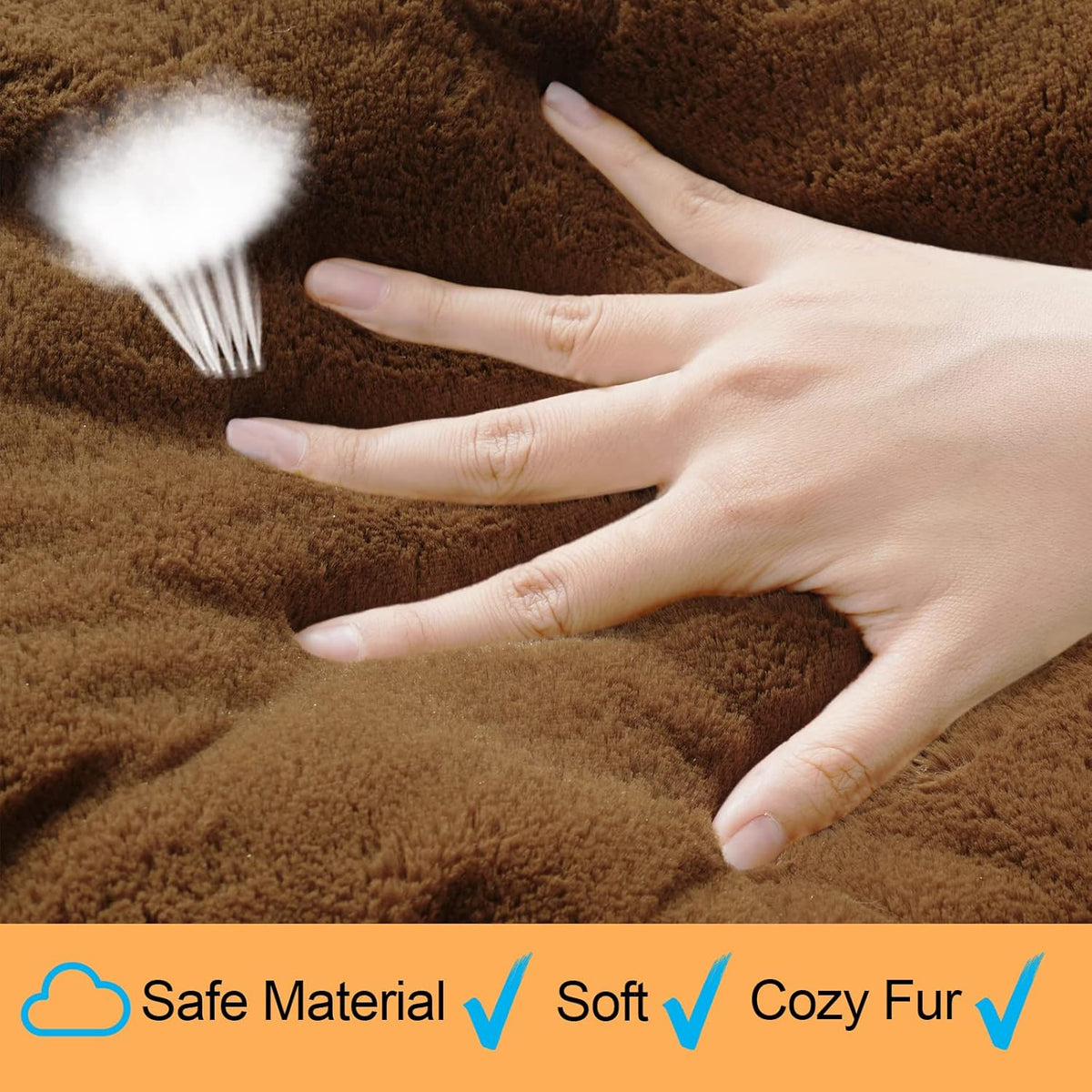 VERZEY Dog Bed, Ultra Soft Faux Fur Dog Crate Pad for Medium Dogs, 30inch, Brown, Machine Washable