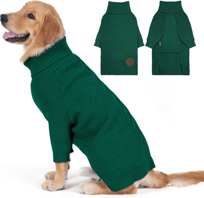 cyeollo 4XL Dog Sweater,Pullover Turtleneck for Large Dogs Classic Knitwear Fall Winter Cold