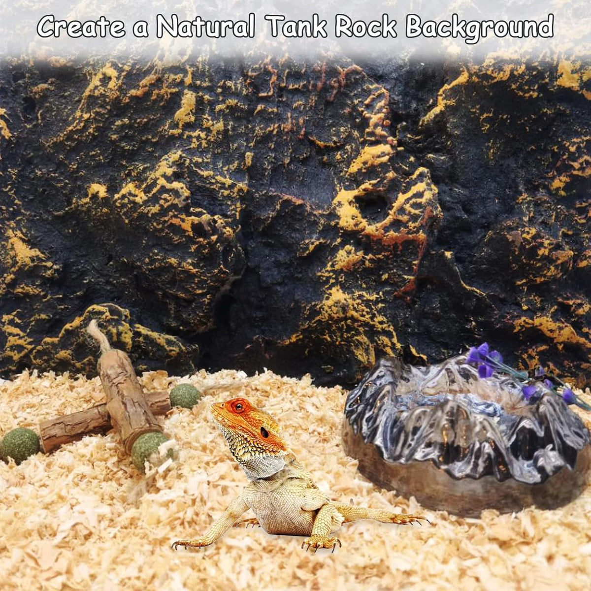 Tfwadmx Rock Terrarium Background 3D Reptile Tank Background Board Amphibian Stereo Backdrop Wall