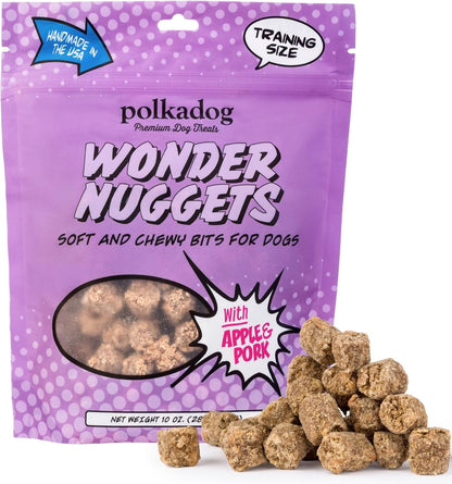 Polkadog Wonder Nuggets – Soft & Chewy Dog Treats with Pork & Apple – Healthy, Limited Ingredient