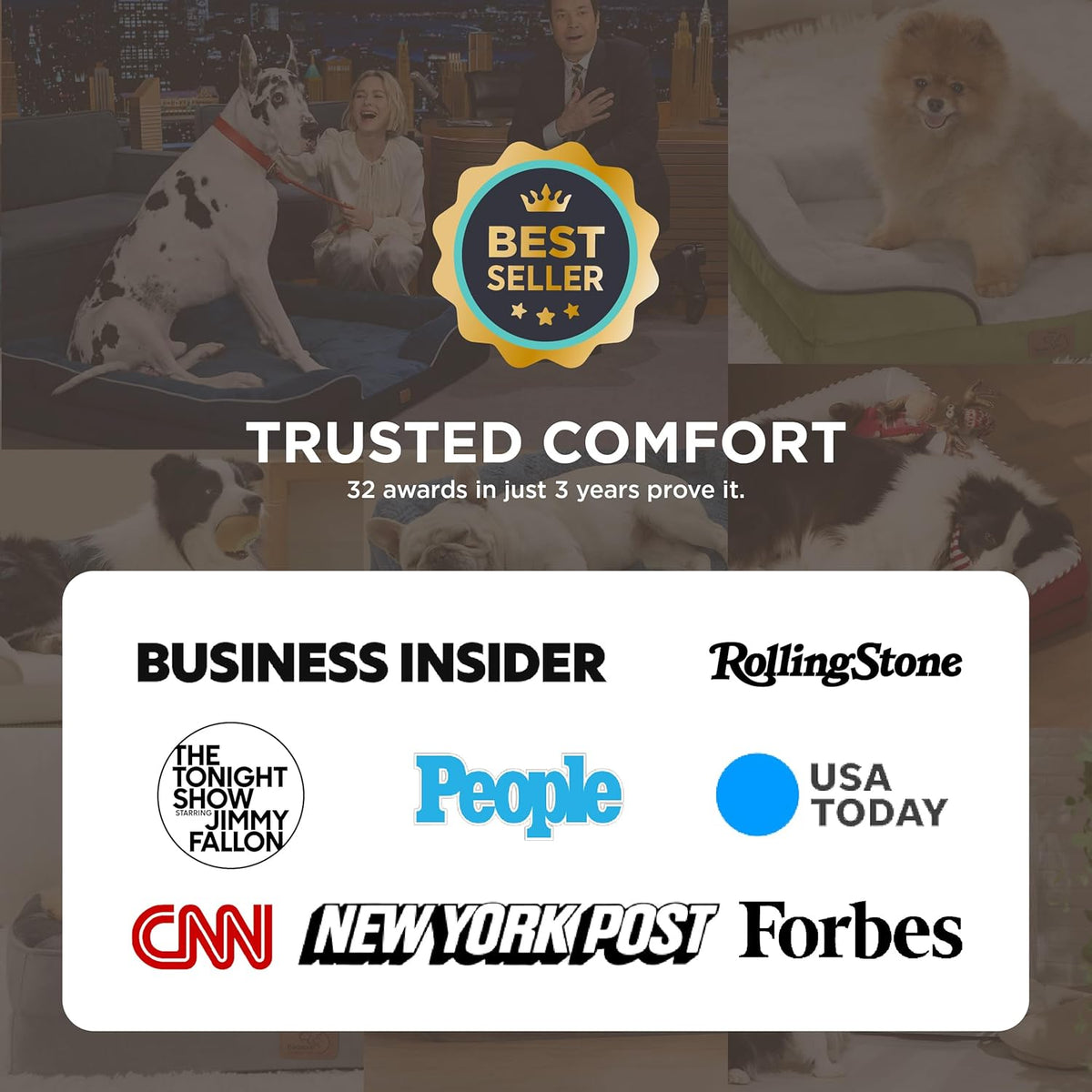 Bedsure L Plus Orthopedic Dog Bed for Large Dogs - Washable Dog Cat Bed Waterproof, L Plus Big