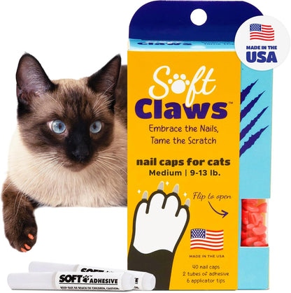 Soft Claws Safe Scratch-Free Solution for Cats - CLS (Cleat Lock System), Size: Medium, Color: Pink
