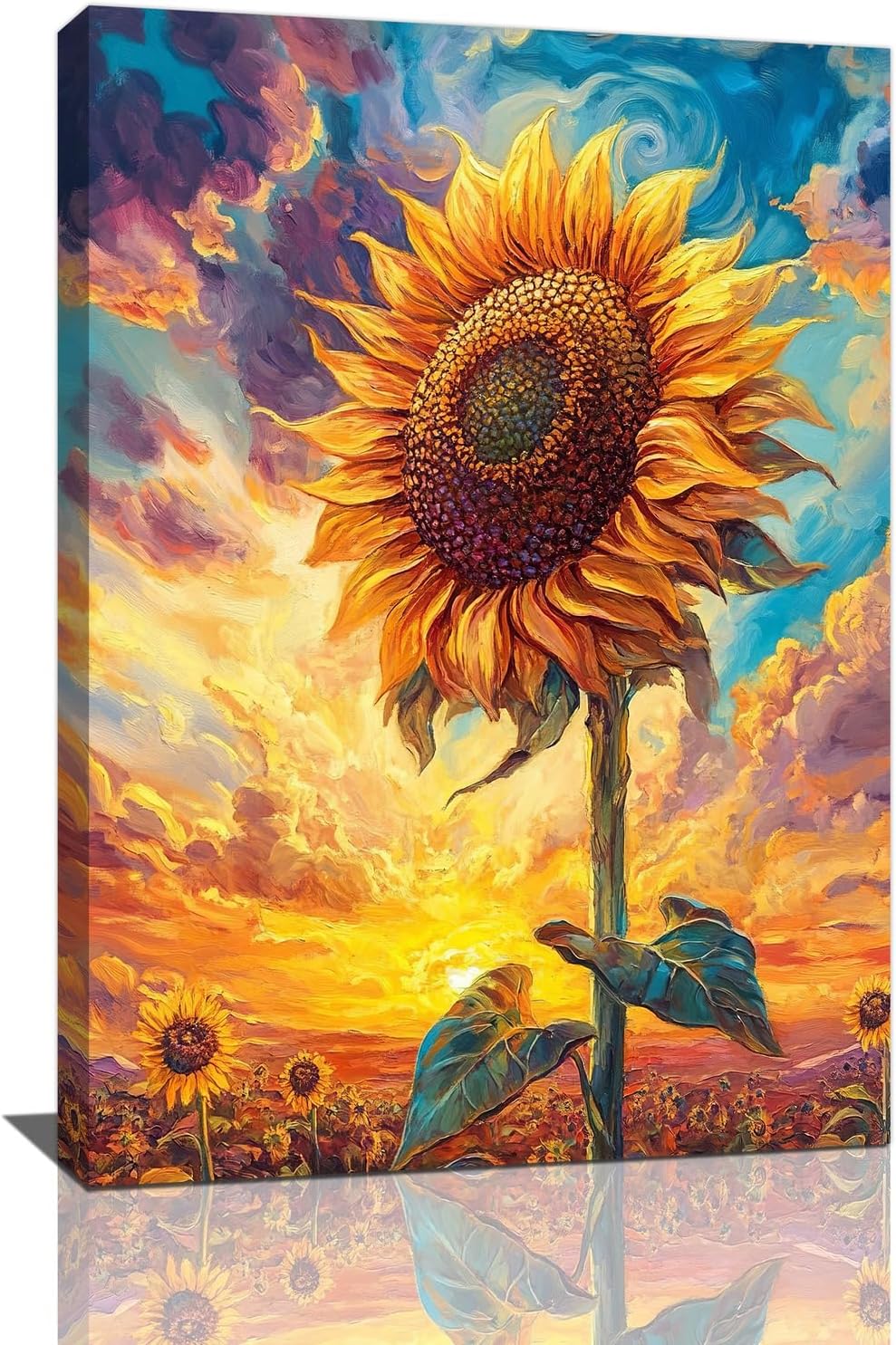 Sunflower Wall Art Canvas Yellow Floral Wall Decor Prints Framed Painting Pictures Gifts Artwork