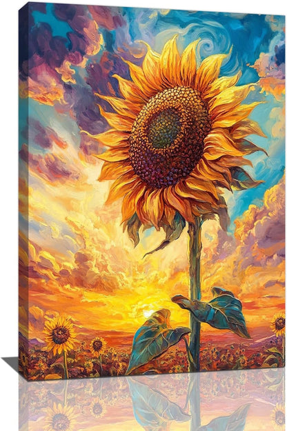 Sunflower Wall Art Canvas Yellow Floral Wall Decor Prints Framed Painting Pictures Gifts Artwork