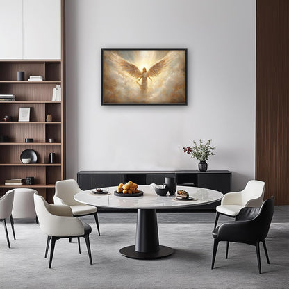 Large Angel Wall Art for Living Room, Framed Oversized Angel Wing Wall Decor Fantasy Sky Clouds