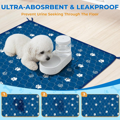Fostanfly Washable Pee Pads for Dogs, 2 Pack Large 36"x48" Ultra-Absorbent and Leak-Proof Non-Slip