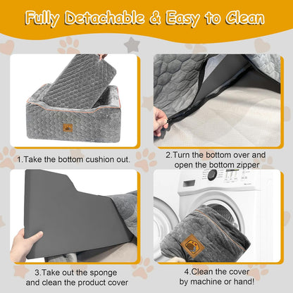 Dog Car Seat for Medium/Large Dog Booster Seat Under 60 lbs or 2 Small Dogs, Multi-Functional Pet