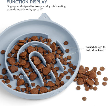 Coomazy Silicone Slow Feeder Dog Cat Bowls, Interactive Puzzle Toy for Pets Food Training, Keeps