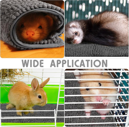 Amylove 4 Pcs Guinea Pig Cage Liner Guinea Pig Bedding Washable Fleece Pee Pads Reusable Small