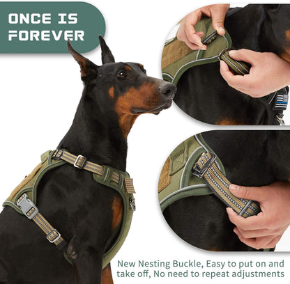 BUMBIN Tactical Dog Harness for Large Dogs No Pull, Famous TIK Tok No Pull Dog Harness, Fit Smart