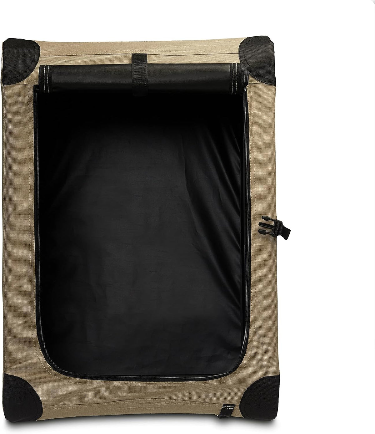Amazon Basics 2 Door Foldable and Portable Travel Pet Kennel for Cat, Dog, Rabbit, 26 inch, Tan, S