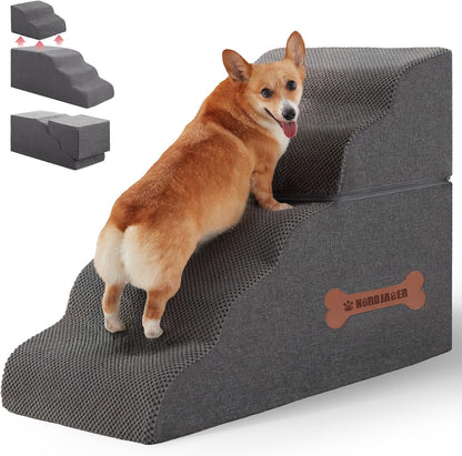 5-Step Spliceable Pet Stairs: Indoor& Outdoor Multi-Use with a Removable Cover and a Pocket, Best