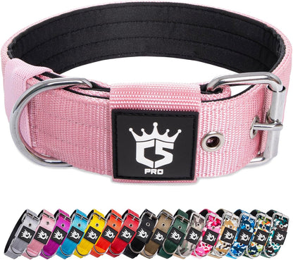 TSPRO Tactical Dog Collar 1.5 Inch Wide Thick Dog Collars with Heavy Duty Metal Buckle, Durable