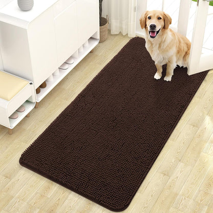 OLANLY Dog Door Mat for Muddy Paws 47x24, Absorbs Moisture and Dirt, Absorbent Non-Slip Washable
