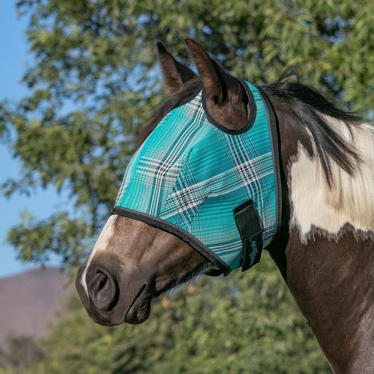 Kensington UV Horse Fly Mask with Web Trim - Protective Mask with Dual Ear Opening & Forelock