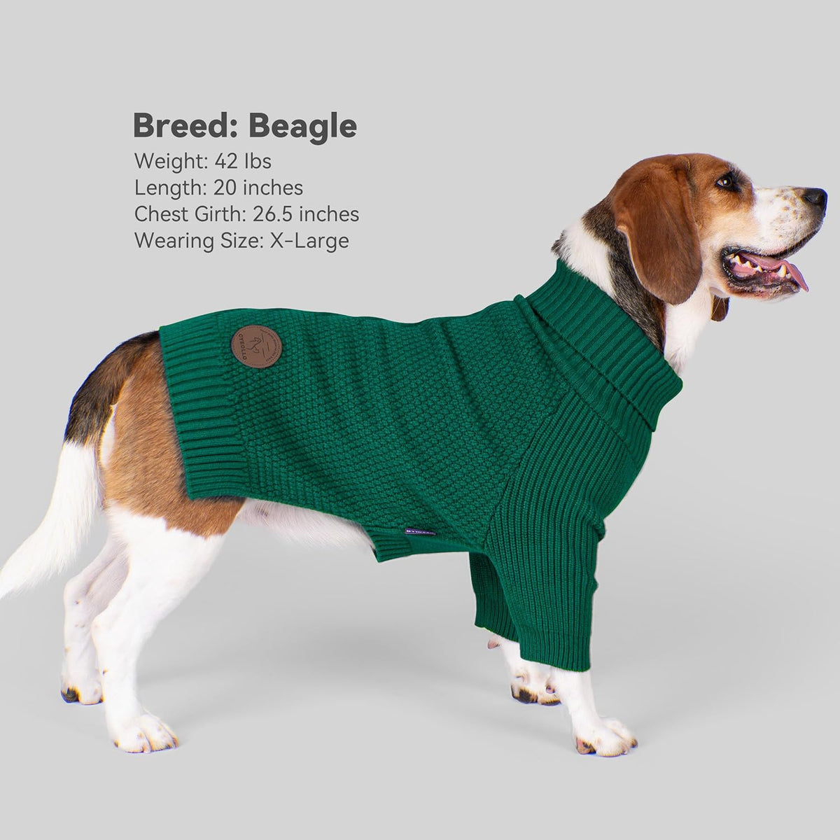 cyeollo 4XL Dog Sweater,Pullover Turtleneck for Large Dogs Classic Knitwear Fall Winter Cold
