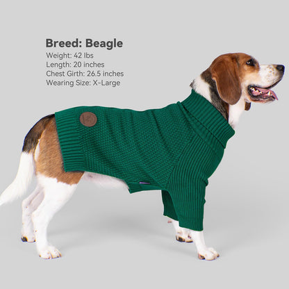 cyeollo 4XL Dog Sweater,Pullover Turtleneck for Large Dogs Classic Knitwear Fall Winter Cold
