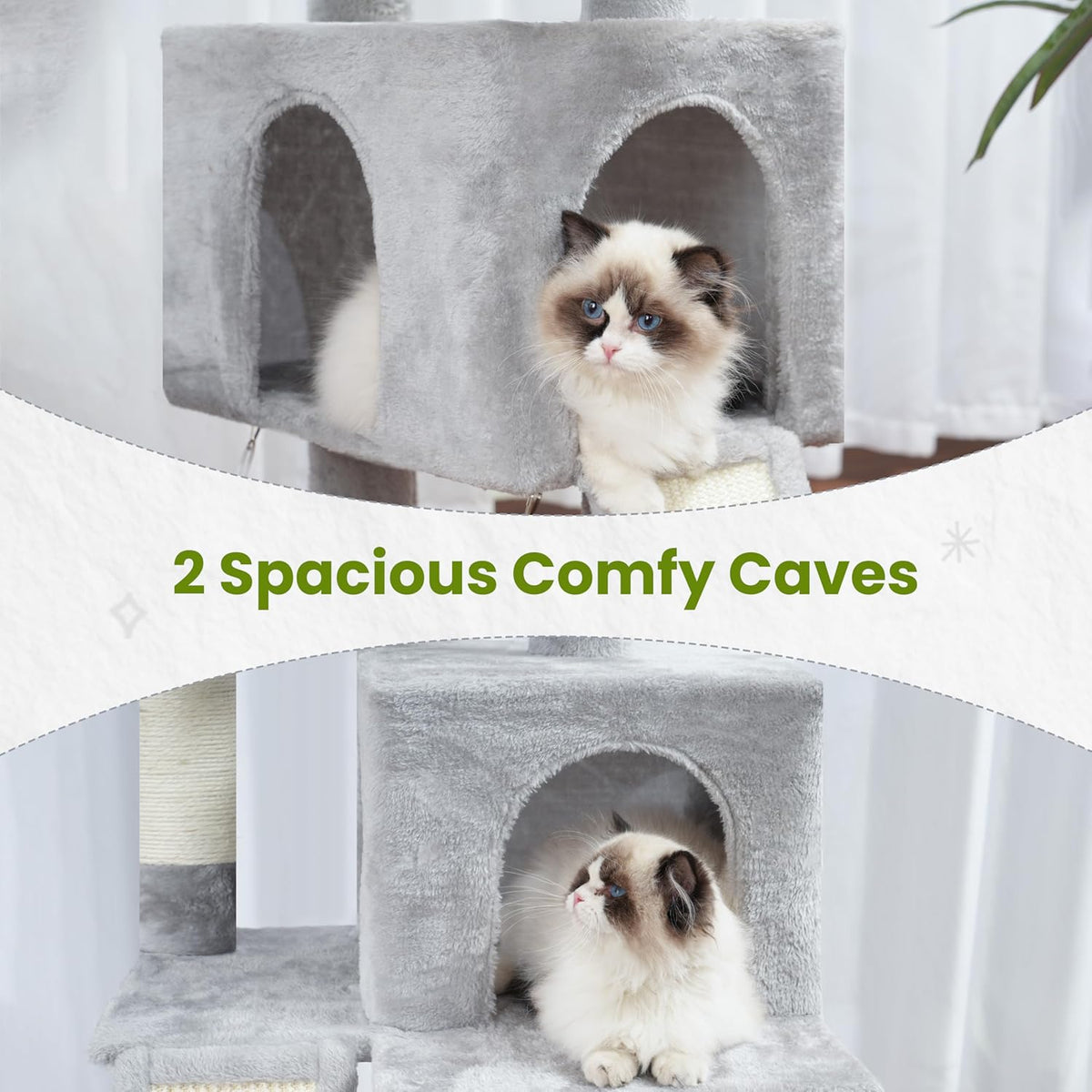 Cat Tree for Indoor Cats, 71'' (180cm) Multi-Level Cat Tower for Large Adult, Sturdy Cat Tree House