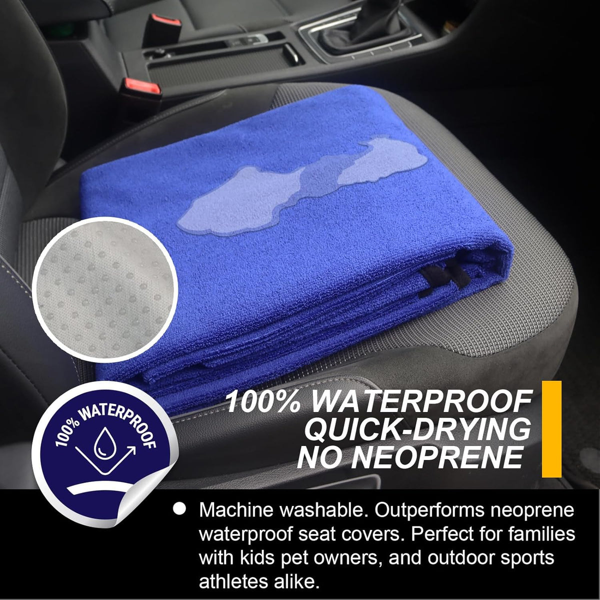 Back Seat Cover for Car Trucks Van SUV,Waterproof Rear Bench Towel Seat Covers for Dogs and
