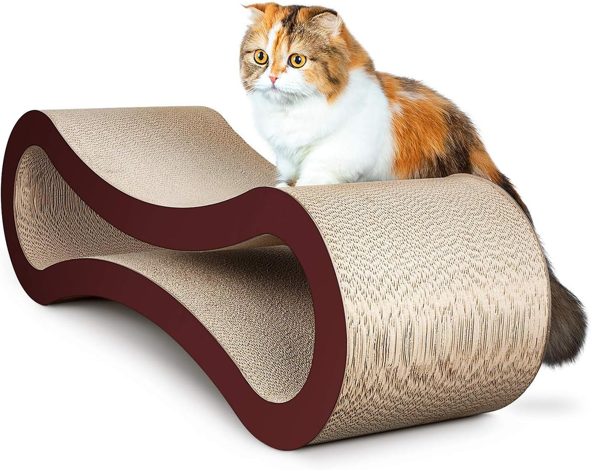 Cat Scratcher Cardboard, Scratching Pad House Bed Furniture Protector, Infinity Shape, Curved