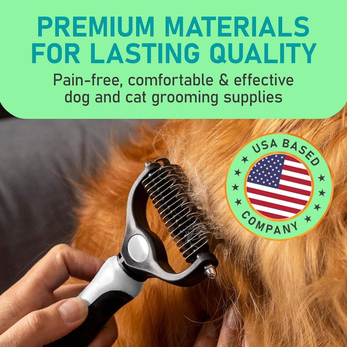 Maxpower Planet Pet Grooming Brush - Double-Sided Undercoat Rake for Dogs and Cats, Extra Wide