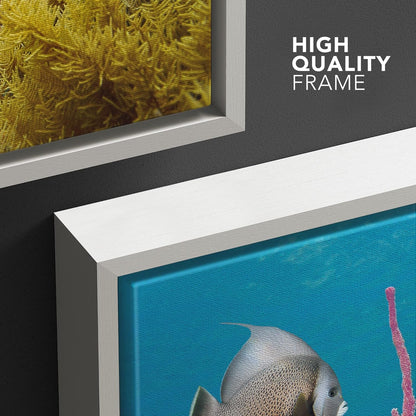 wall26 Framed Canvas Print Wall Art Deep Sea Marine Fish with Coral Reef Nature Ocean Photography