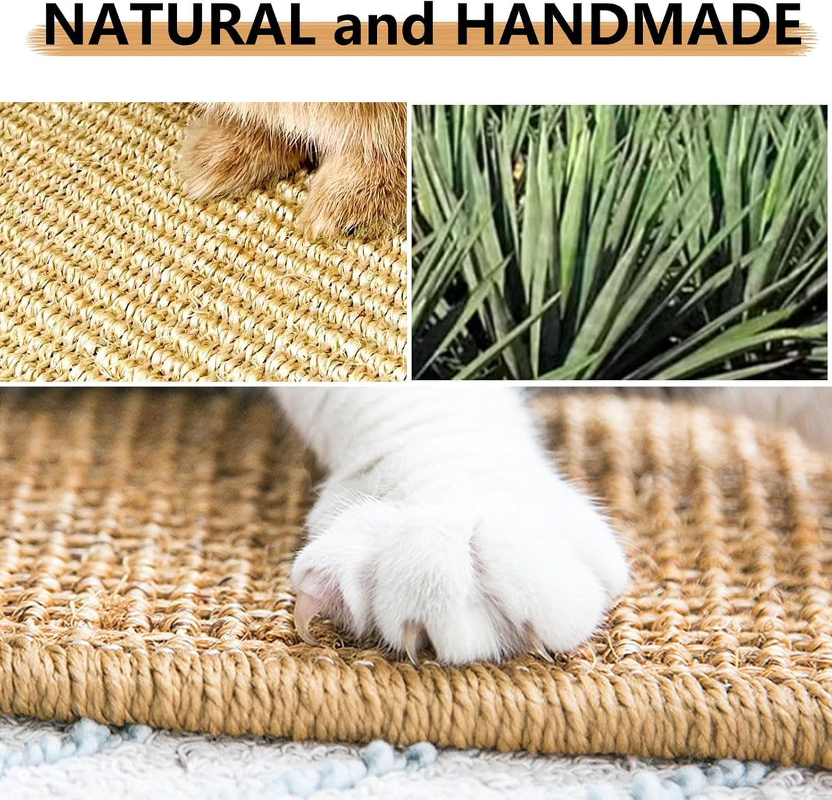 2PCS Rabbit Scratch Mat Natural Bunny Scratching Pad Claws and Teeth Care Rabbit Mats for Cages