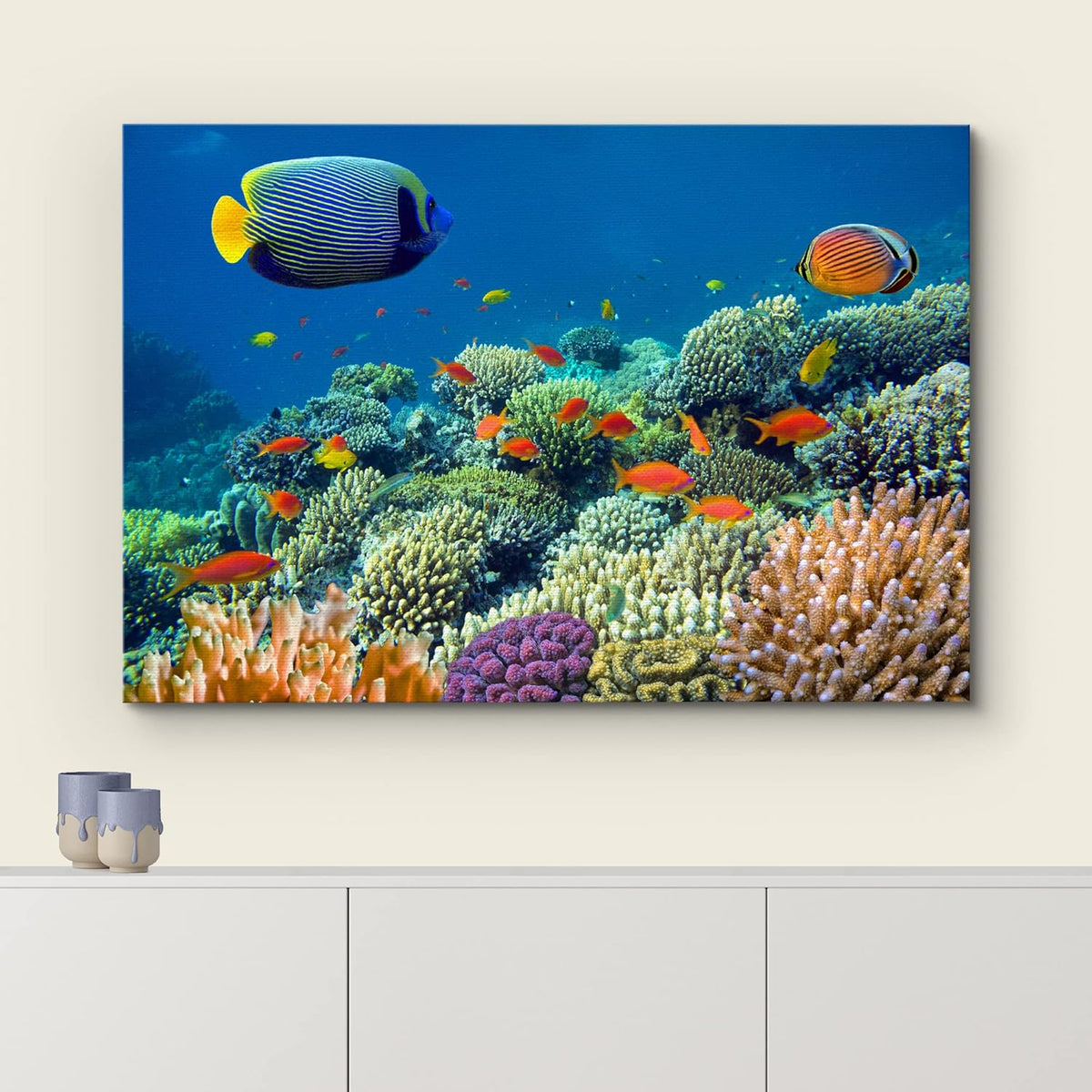 wall26 Canvas Print Wall Art Tropical Underwater Sea Coral Reef Fish Nature Animals Photography