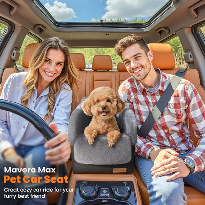 Portable Small Dog Seat for Car(Up to 11LB),Luxury Center Console Dog Car Seat Booster with Safety