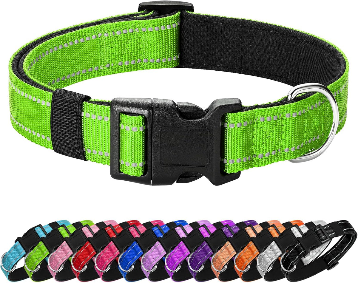 Reflective Dog Collar Padded with Soft Neoprene Breathable Quick Release Basic Dog Collars for