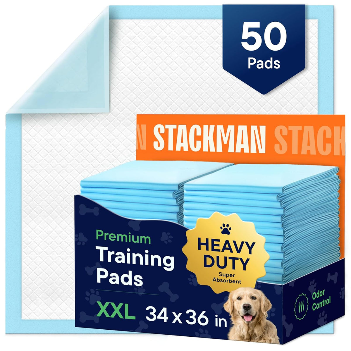 Dog Pads Large Pet Pee Pads for Dogs & Puppy Training 34" x 36" Potty Pads for Dogs [50-COUNT]