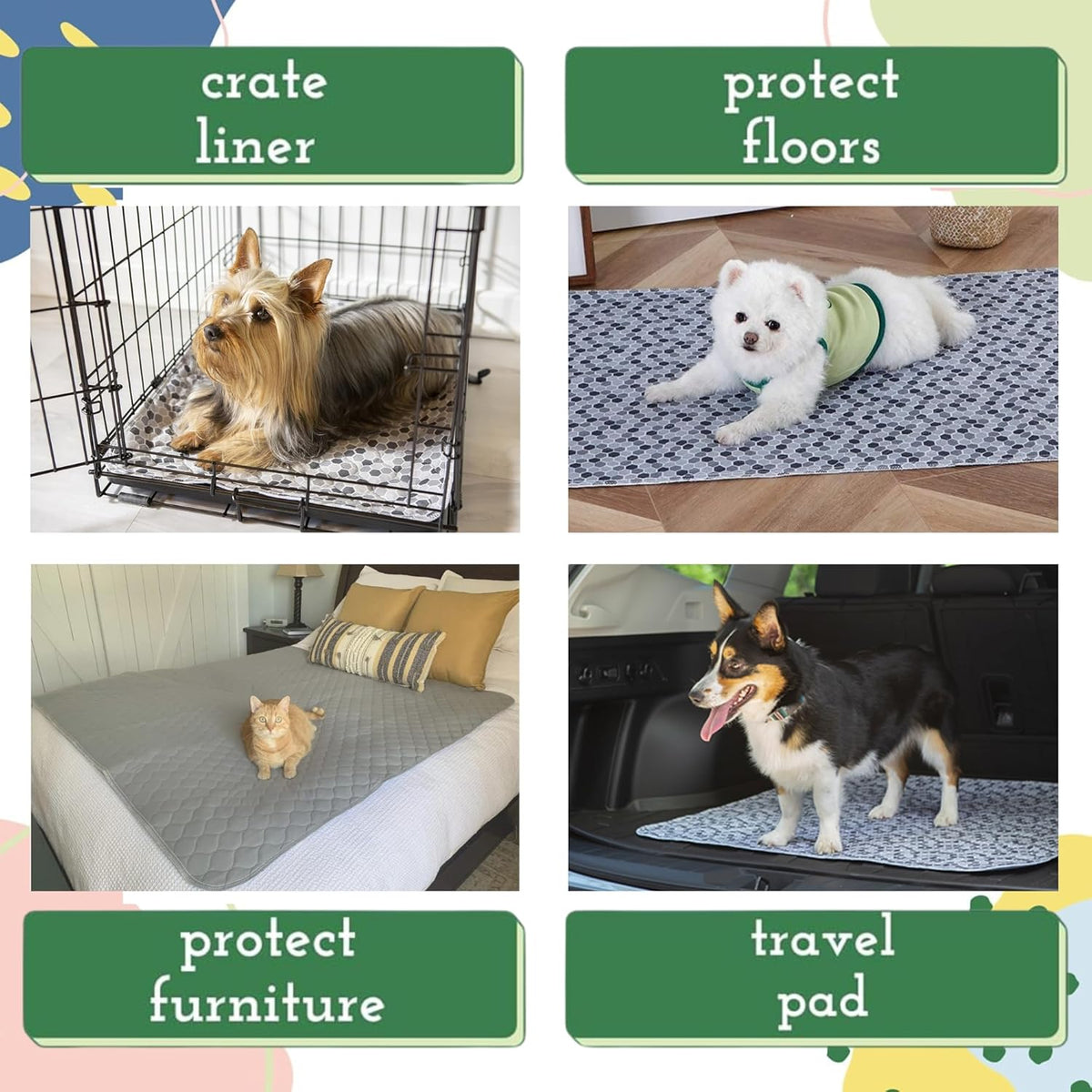 Caldwell's Pet Supply Co. 30x36 Potty Pads, Washable Pee Pads for Dogs, Reusable Pee Pad for Dogs