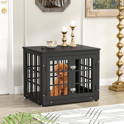 26 Inch Heavy Duty Dog Crate Furniture for Small Dogs, Decorative Pet House End Table, Wooden Cage