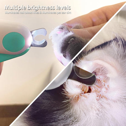 Pet Nail Clippers with LED Lights cat Nail Clippers for Indoor Cats Nail Trimmer Clippers for Small