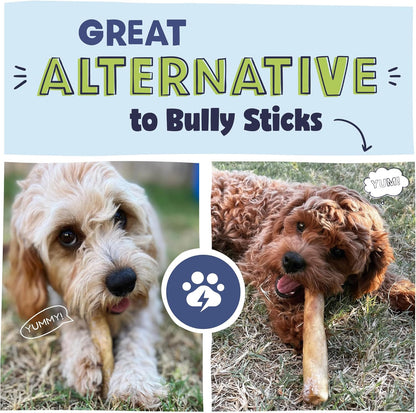 Pawstruck Natural 5-7" Beef Collagen Sticks for Dogs – Long-Lasting Rawhide Alternative, High