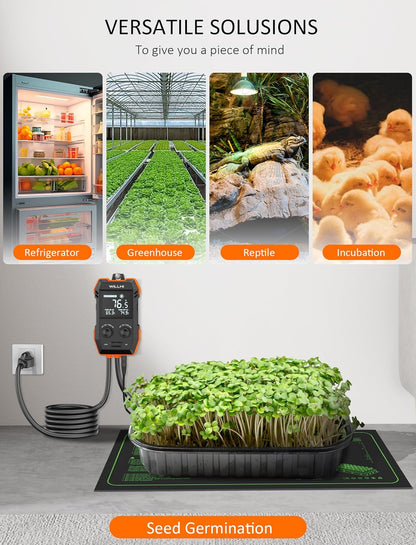 WH2408 Temperature Controller 10A 1200W, Digital Thermostat Controlled Outlet Plug Switch for