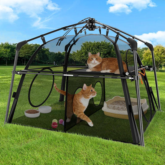 Extra Large Catio Outdoor Cat Enclosure Rywell 2-Tier Cat Tent for Patio, Balcony, Indoor &