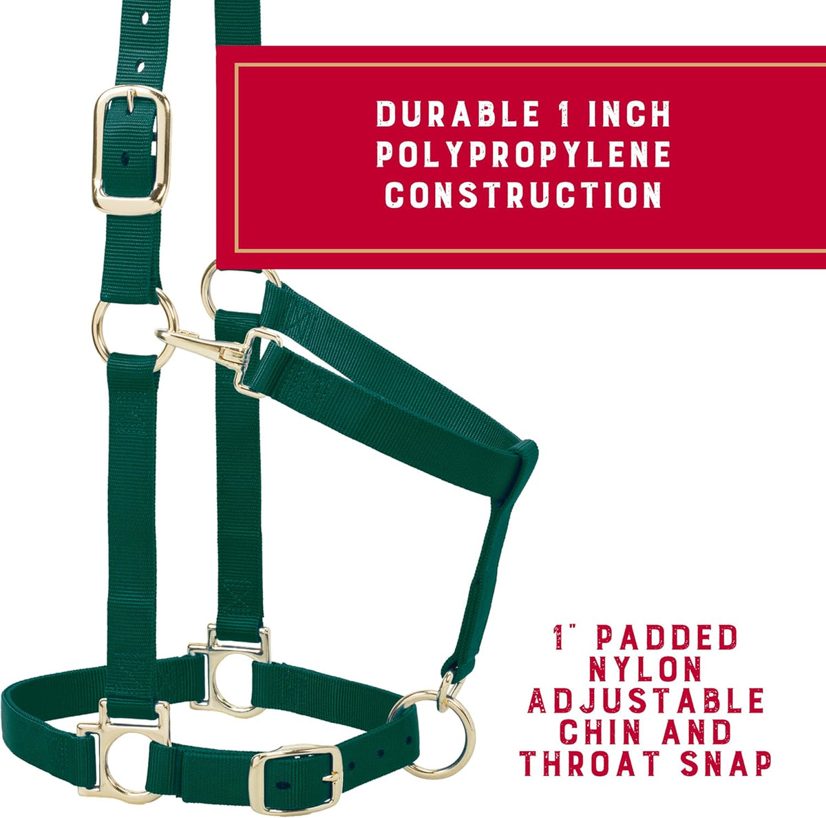 Weaver Leather Nylon Horse Halter, Padded and Adjustable, Chin and Throat Snap Hook Halters for