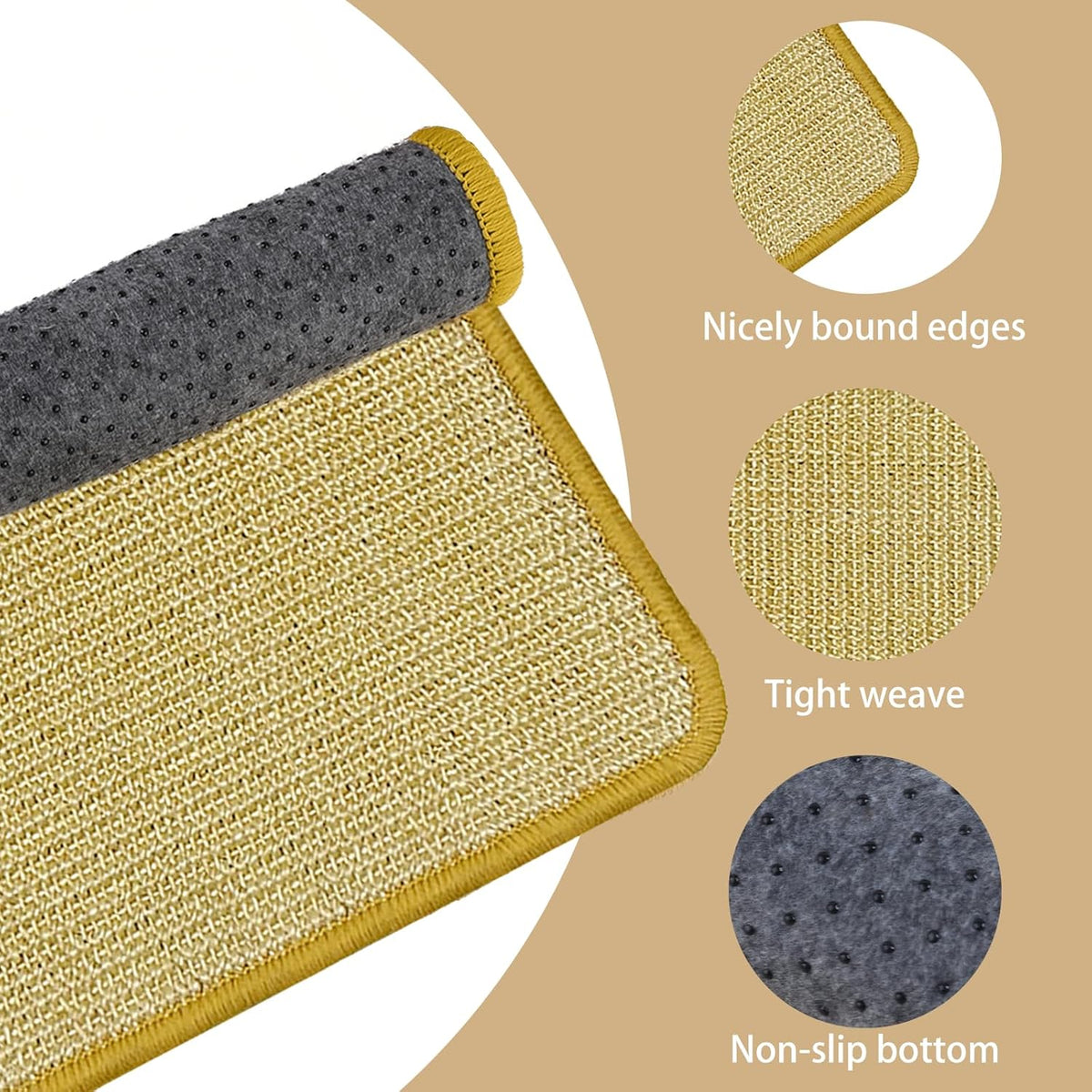 DYAUS Bunny Scratch Pad, Natural Sisal Rabbit Scratching Mat for Claws and Teeth Care, Indoor Bunny