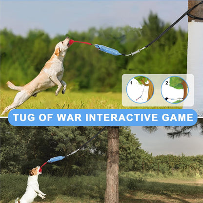 Dog Tree Tug of War Toy with Squeaky, Tethered Tug of War Outdoor Toy Self Play for Aggressive