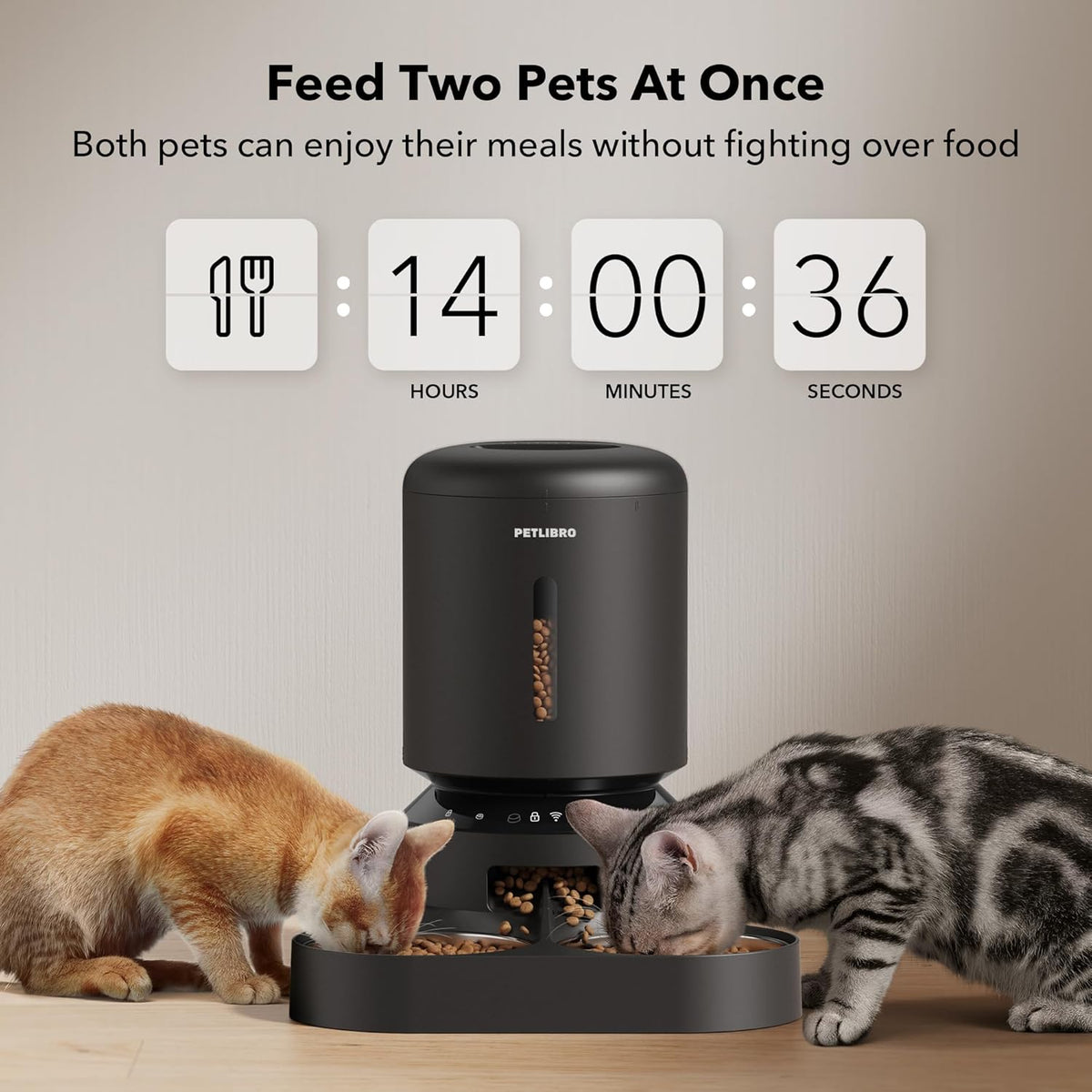 PETLIBRO Automatic Cat Feeder for 2 Cats, 5G&2.4G WiFi Pet Feeders, 5L Programmable Cat Food
