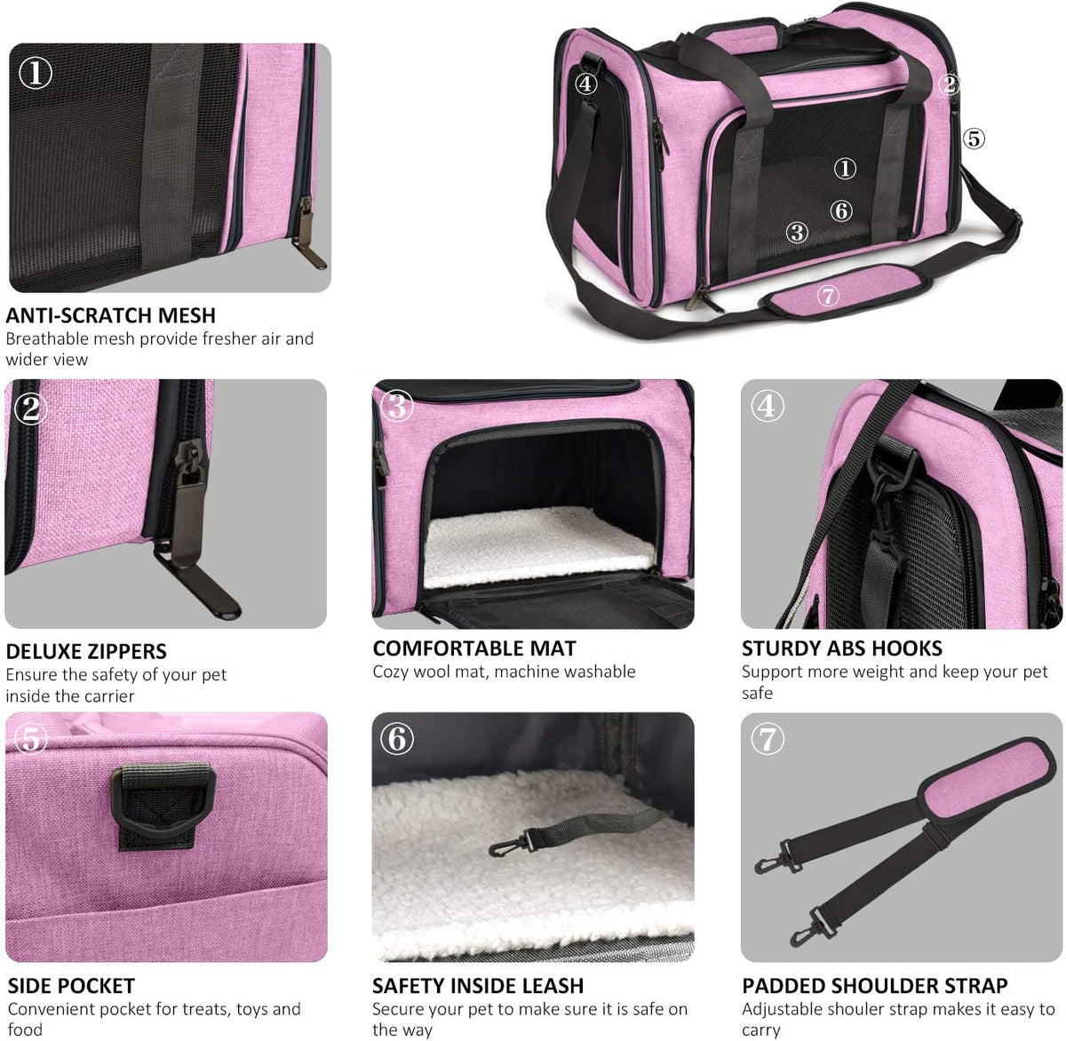 Large Cat Carriers Dog Carrier Pet Carrier for Large Cats Dogs Puppies up to 25Lbs, Big Dog Carrier