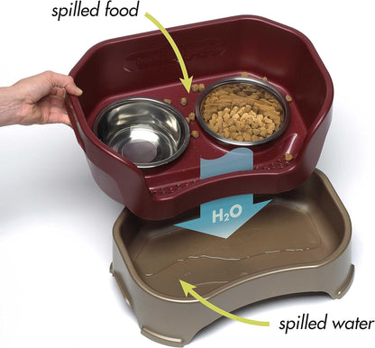 Neater Feeder Deluxe Mess Proof Cat Bowls Elevated for All Breeds – Made in USA – No Spill Raised
