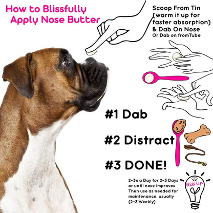The Blissful Dog White Boxer Nose Butter for Dry, Cracked Skin, Lick-Safe Dog Nose Balm with