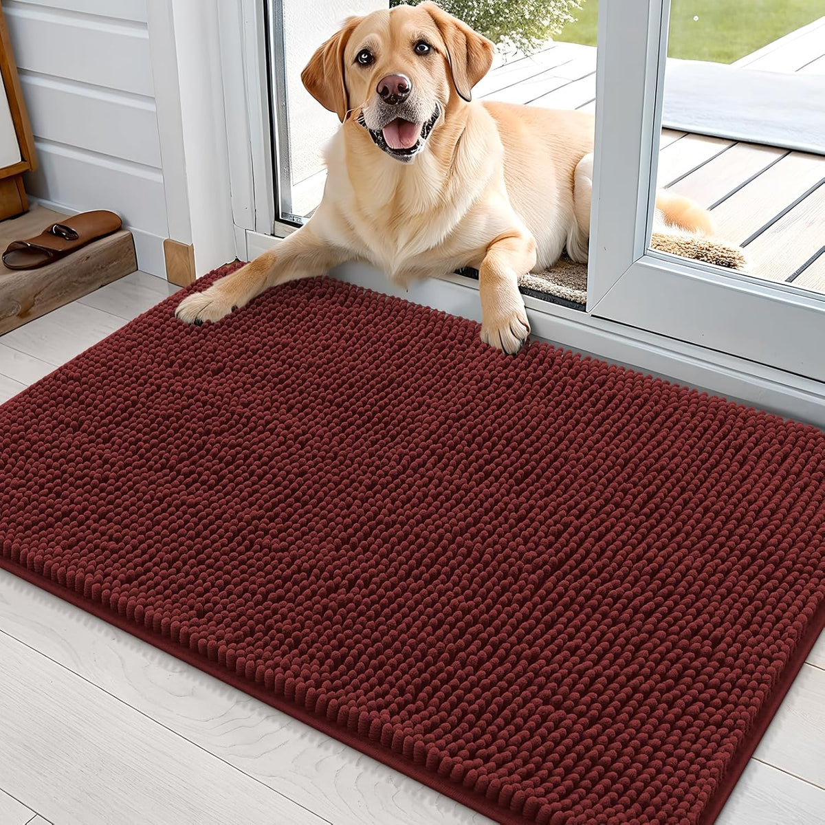 OLANLY Dog Door Mat for Muddy Paws 36x24, Absorbs Moisture and Dirt, Absorbent Non-Slip Washable